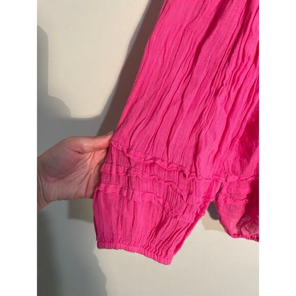 Denim and Supply Ralph Lauren Pink Off Shoulder Billowy Blouse Size Medium - Picture 2 of 8